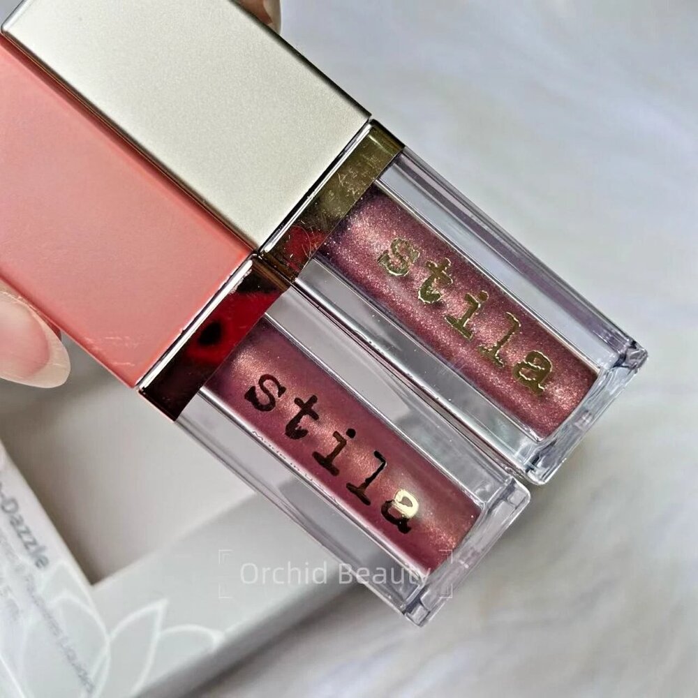 New Stila Glitter/Shimmer & Glow Liquid Eye Shadow duo set Full size 2x 4.5 ml